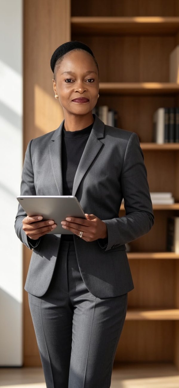 An MTT Projects professional reviewing client documents in the office
